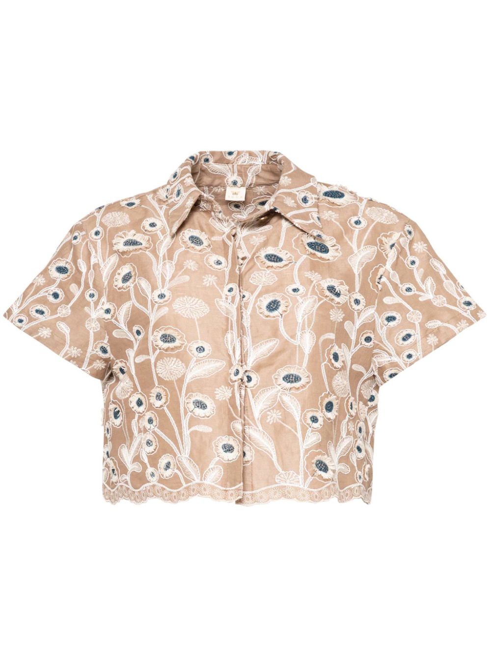 Virtuosa Petalo cropped shirt - Neutrals