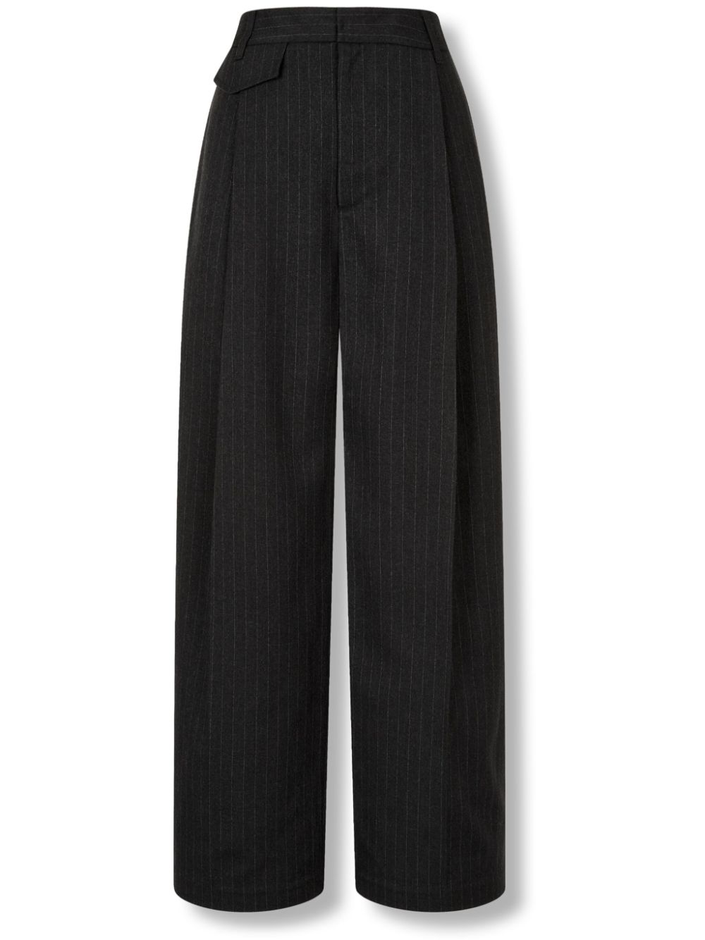 Striped wide-leg trousers - Black