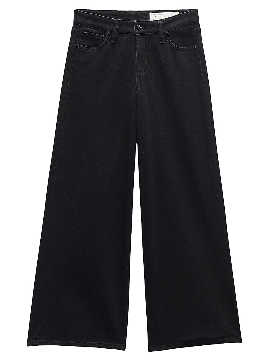 Women's Aiden Low-Rise Wide-Leg Jeans - Black