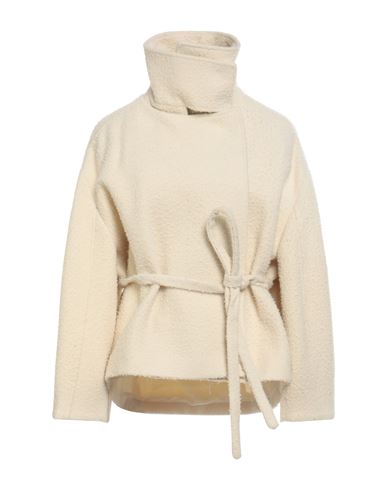 Woman Coat Ivory Size 4 Virgin Wool