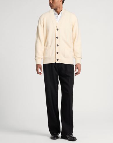 Man Cardigan Cream Size 36 Lambswool