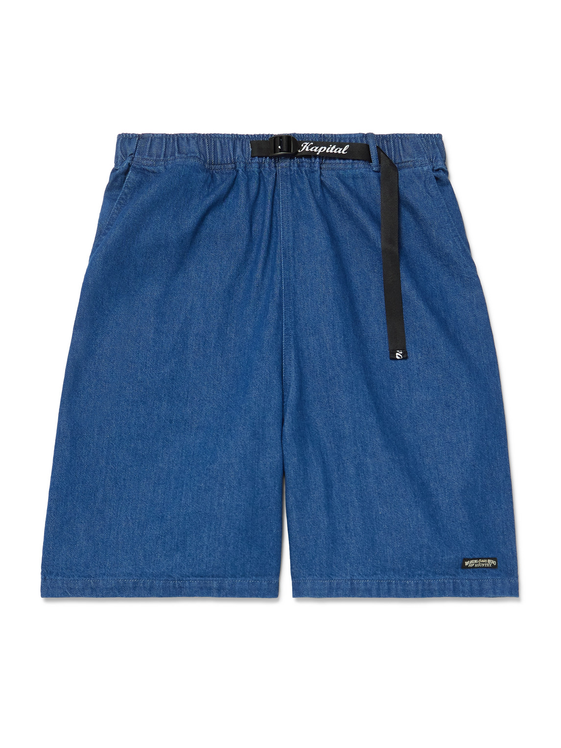 Easy Wide-Leg Belted Denim Shorts