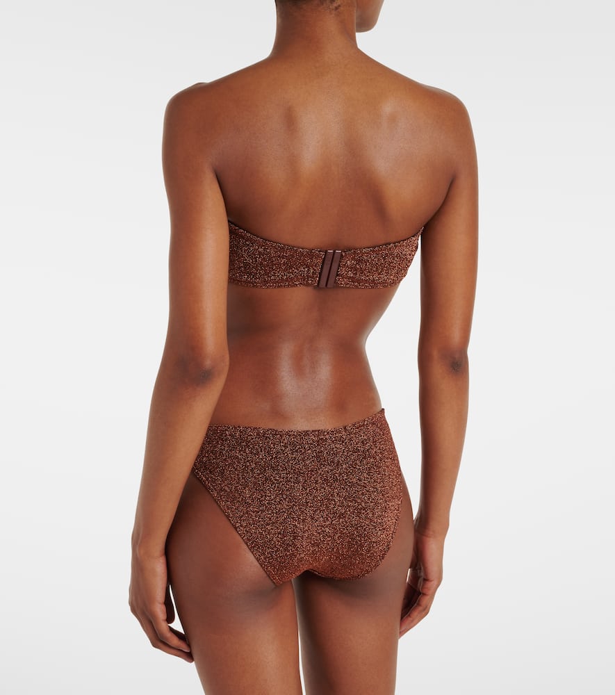 Etincelant lurex bandeau bikini bottoms