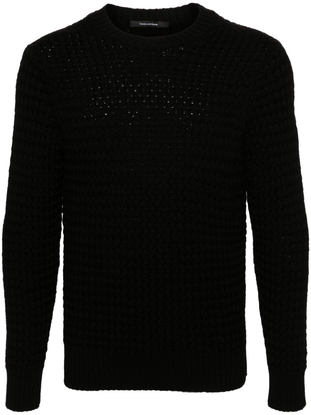 Interwoven wool jumper - Black