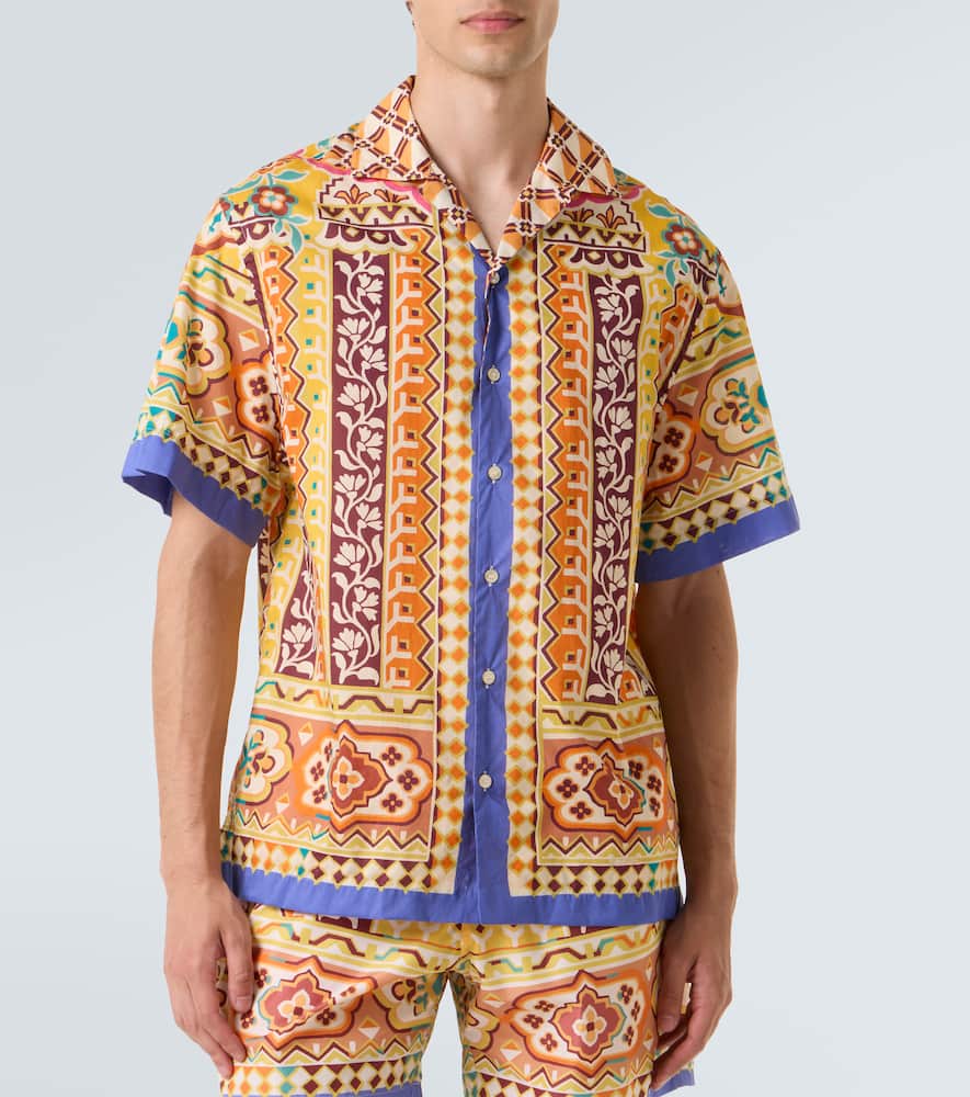 Printed cotton bowling shirt
