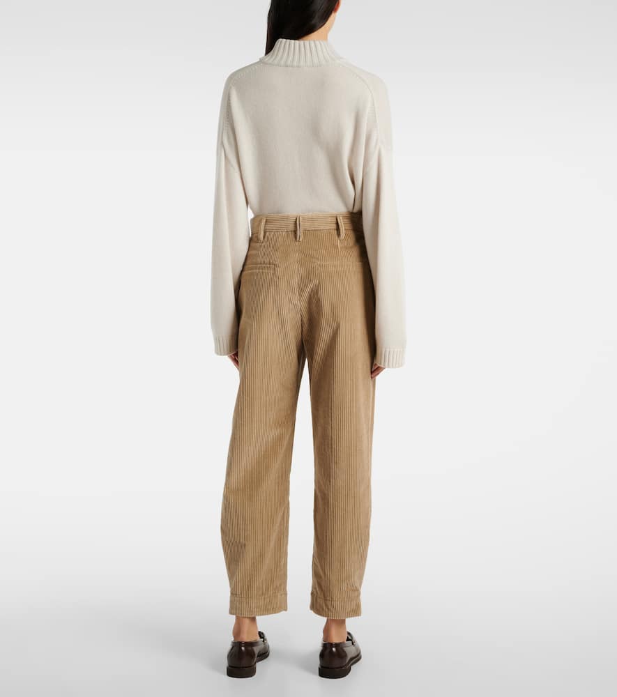 High-rise cotton cropped pants
