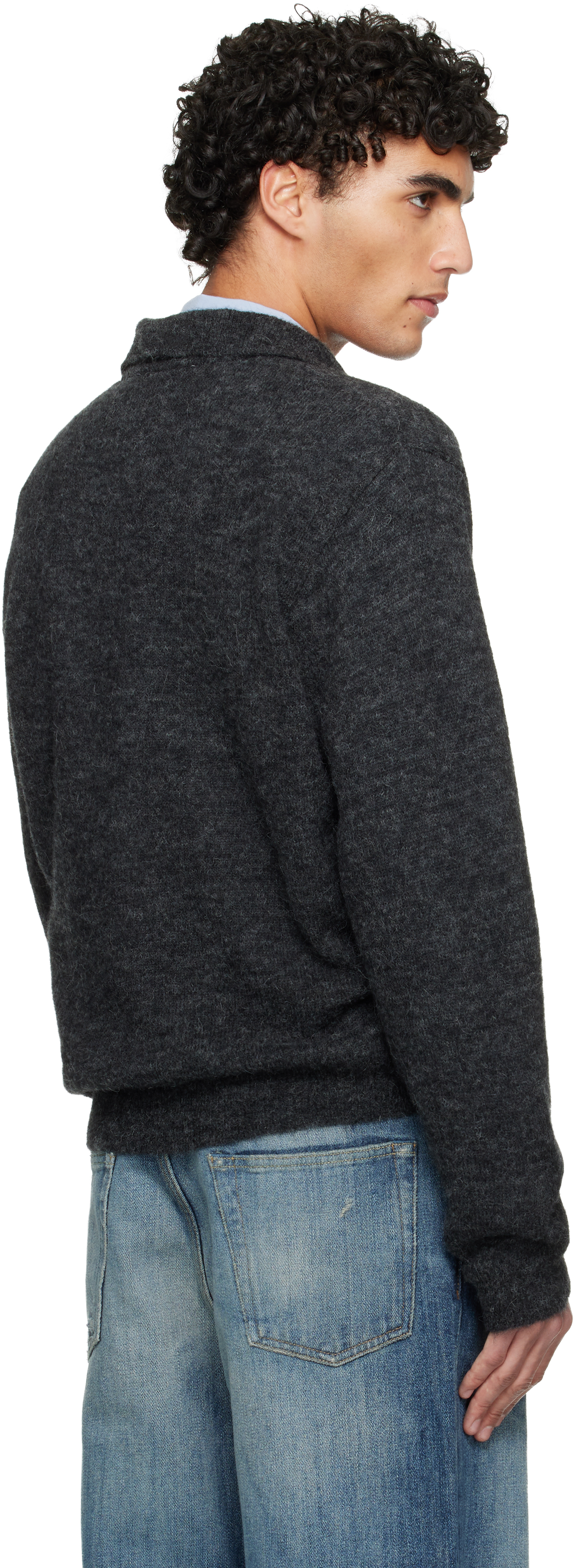 Gray Evening Polo Cardigan
