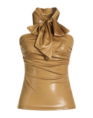 Woman Top Mustard Size XS Polyester, Elastane