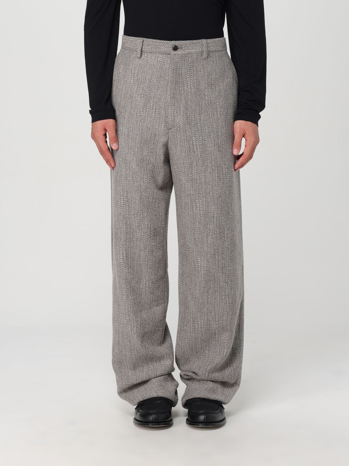 Cropped straight-legged trousers - Grey