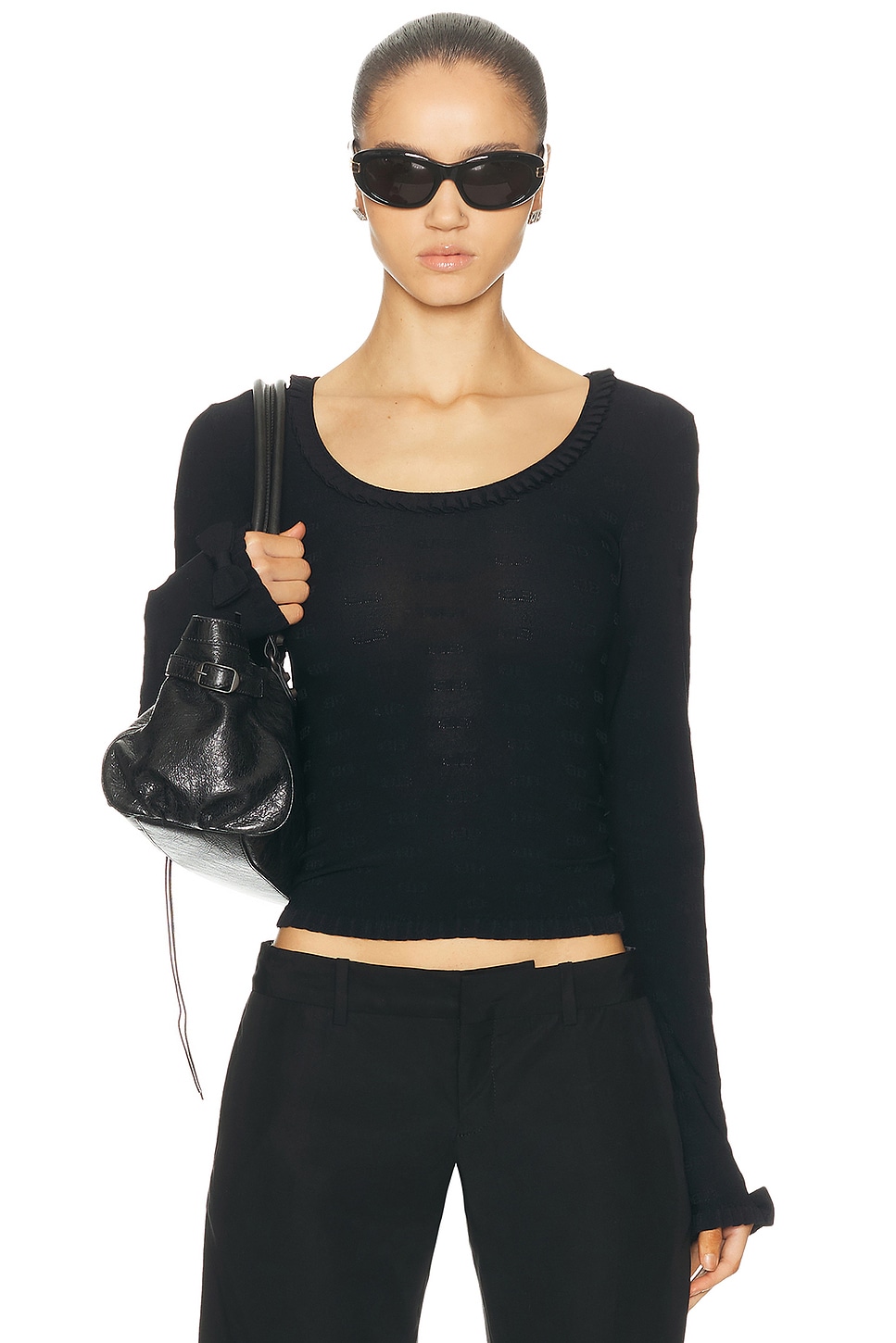 Balenciaga Long Sleeve Top in Black - Black. XS also in