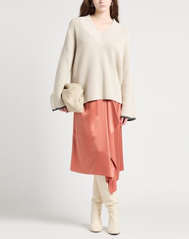Woman Sweater Beige Size L Cotton, Ecobrass