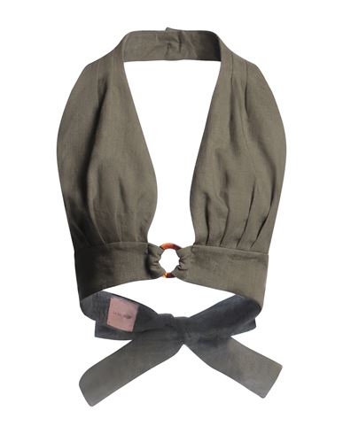 Woman Top Military green Size 8 Linen