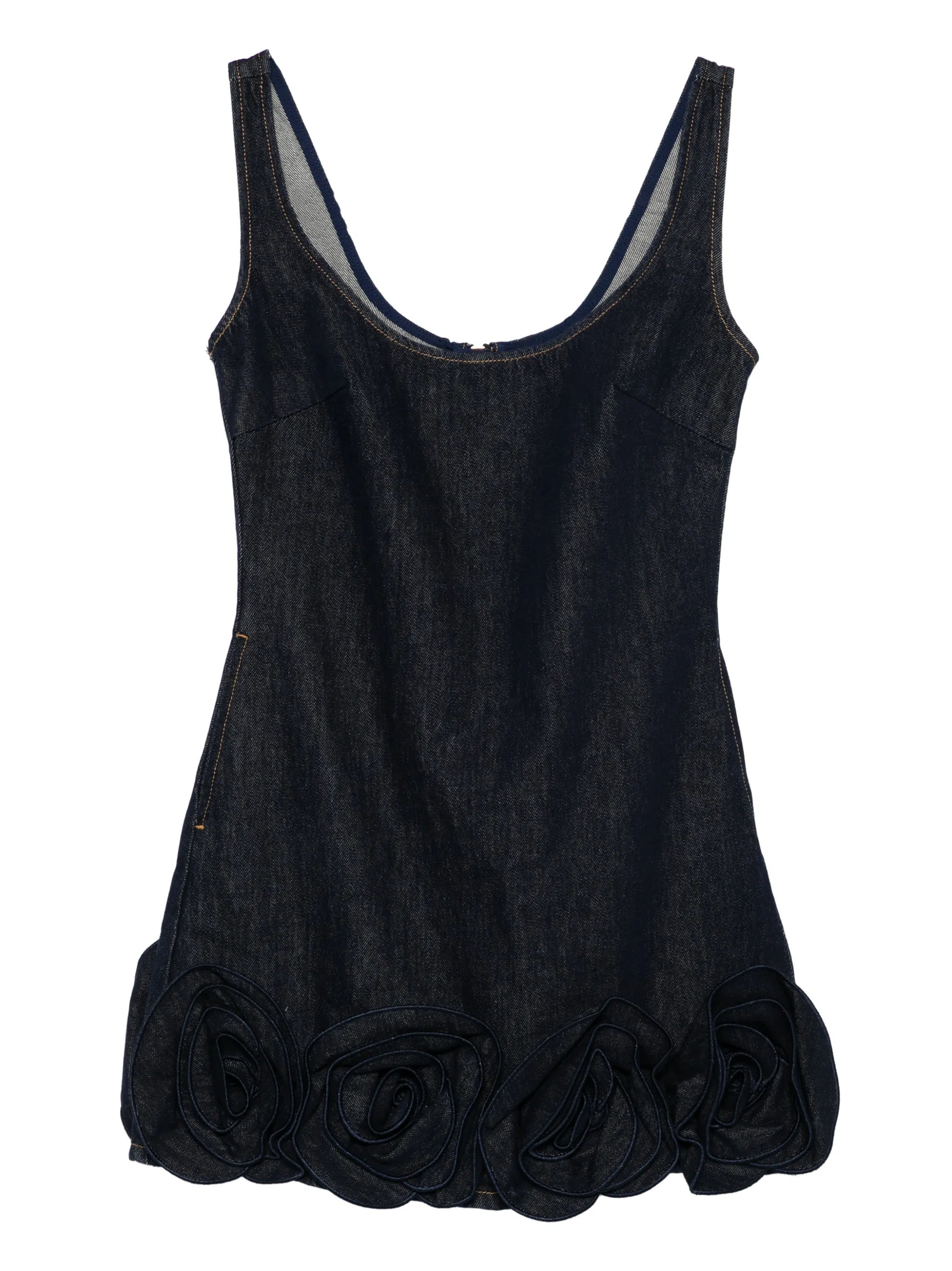 Women's Mini Dress with 3D Floral Hem - Size 6