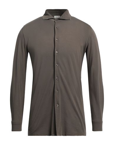 Man Shirt Khaki Size S Cotton