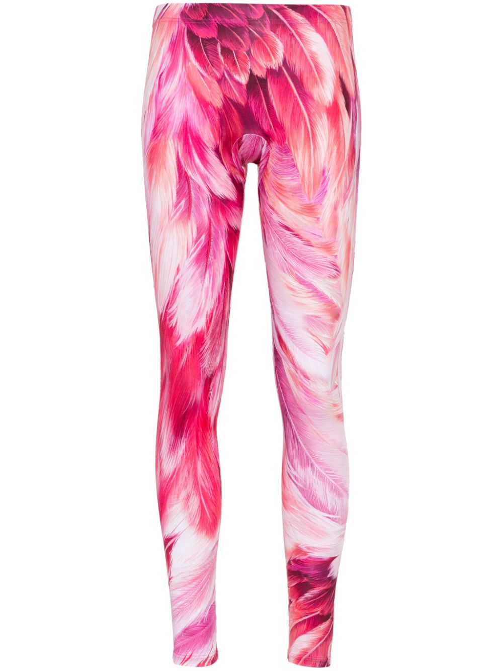Plumage-print leggings - Pink