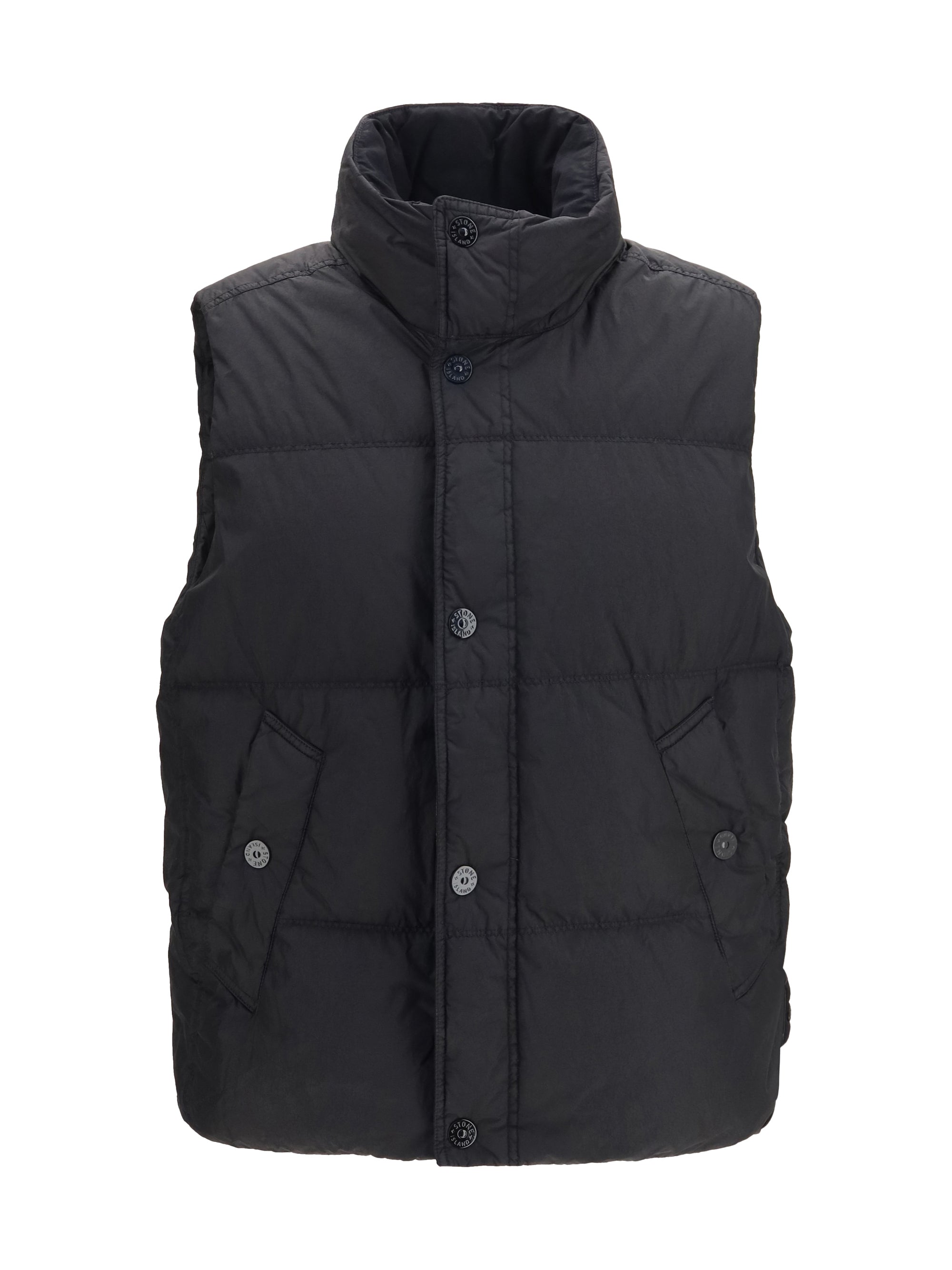 Crinkle Reps Vest — Black