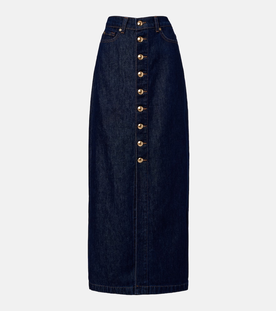Denim maxi skirt