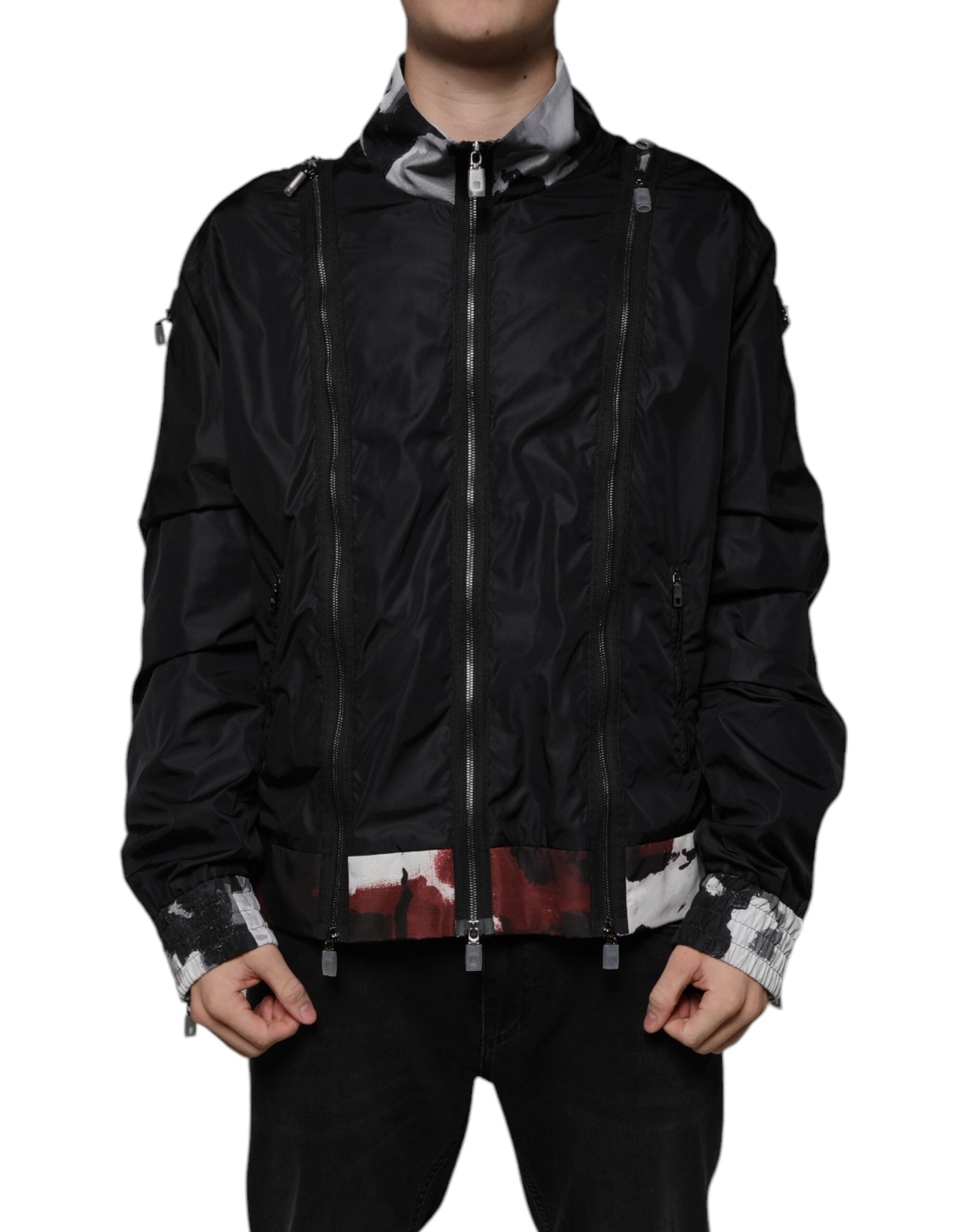 Nylon Bomber Jacket — Black