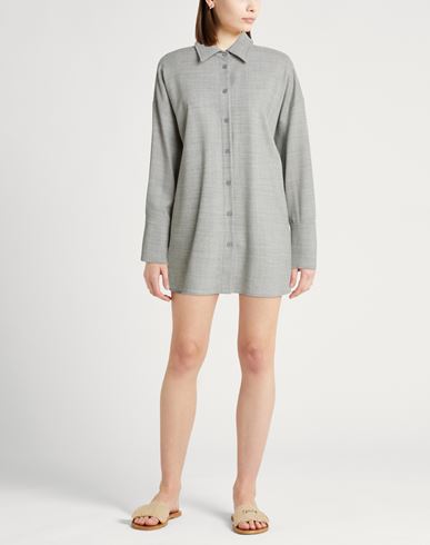 Woman Shirt Grey Size 6 Virgin Wool, Elastane