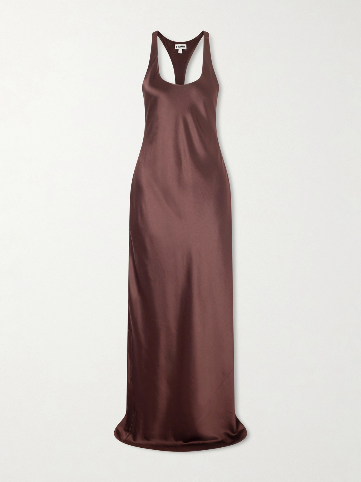 Juanita Satin Maxi Dress - Brown