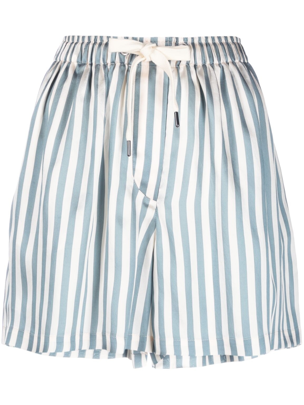 Striped drawstring-waist shorts - Blue
