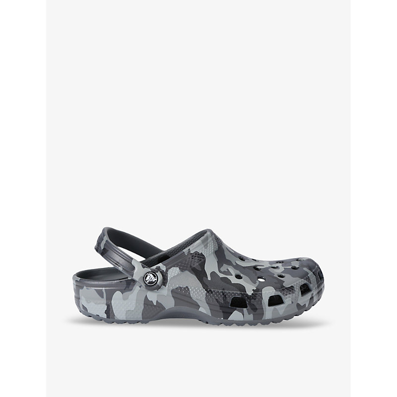 Crocs 남성 Mens Grey Mixed Camo Logo-embossed Rubber Clogs 76252878