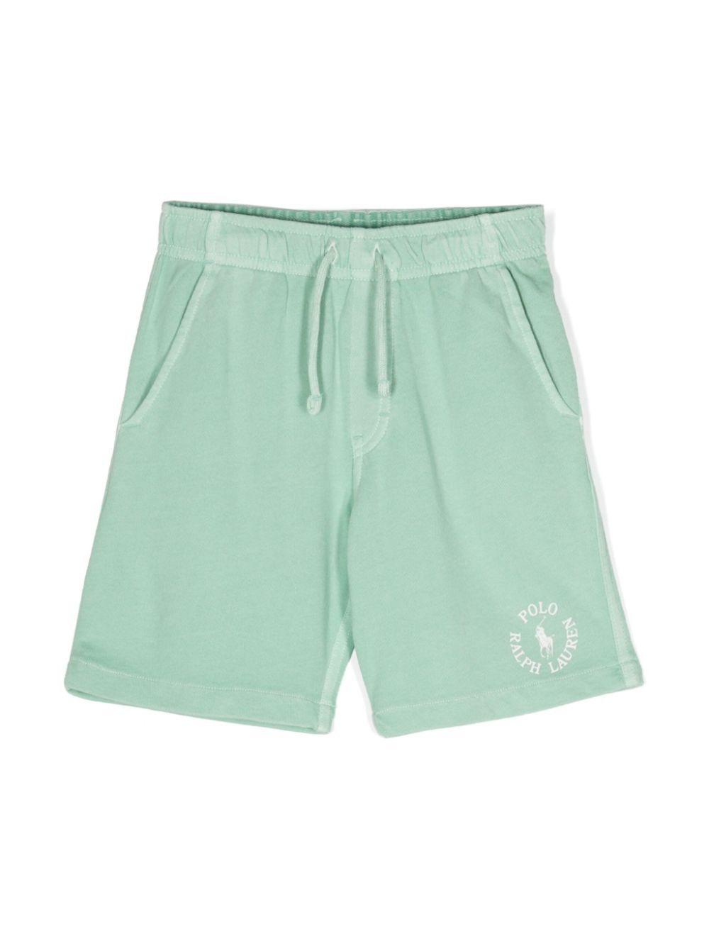 Logo-print cotton track shorts - Green