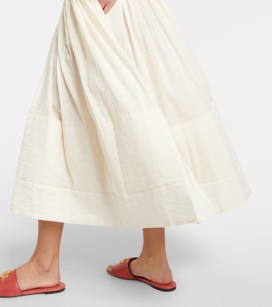 Tory Burch Cotton and linen midi skirt
