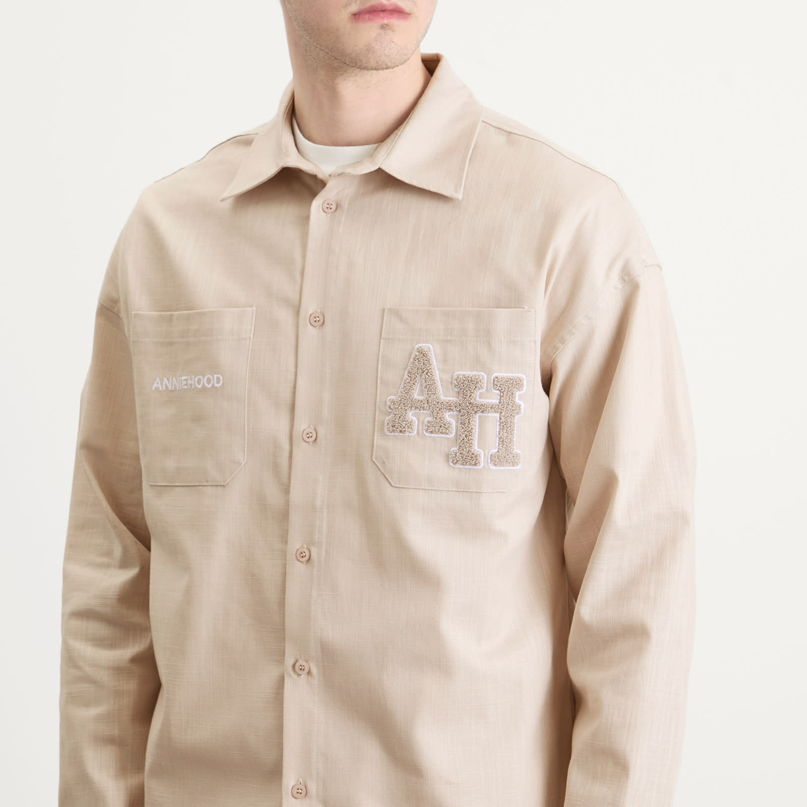 Men's College Linen Shirt Natural