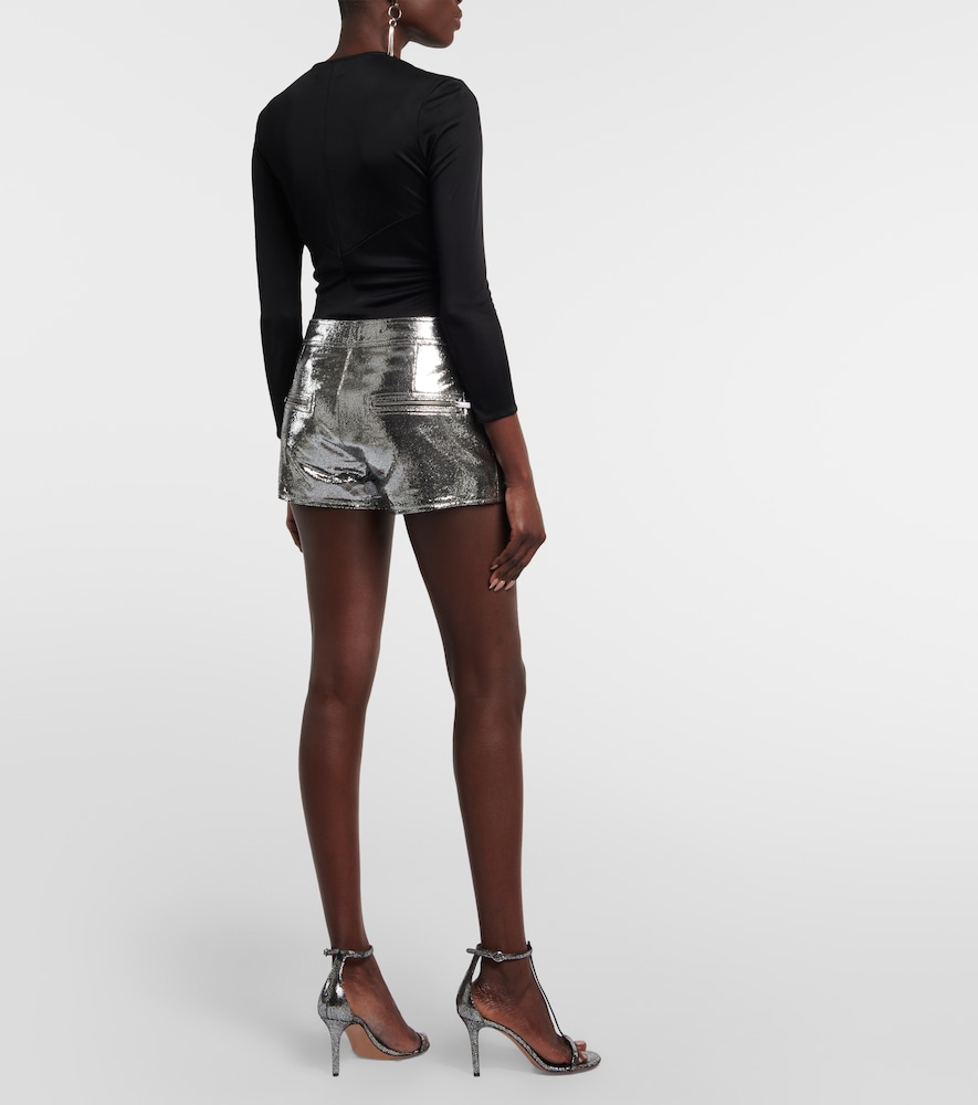 Coria low-rise leather shorts