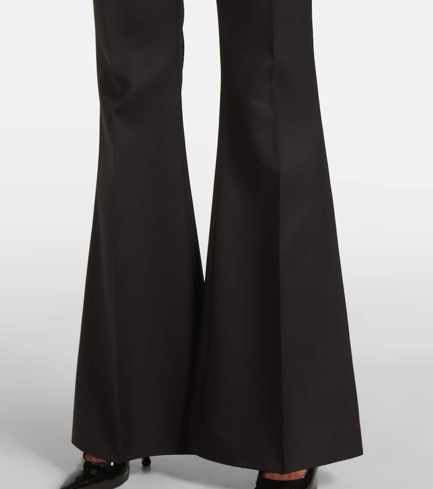 Wool gabardine flared pants