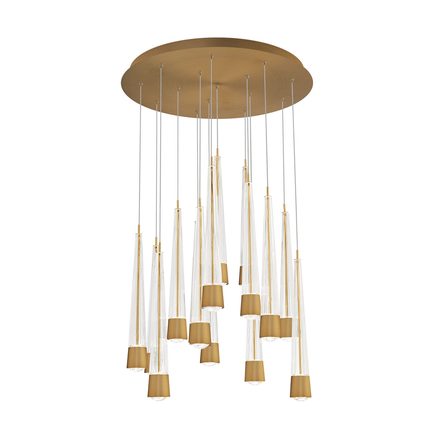 Aged Brass LED Chandelier from the Quill Collection
