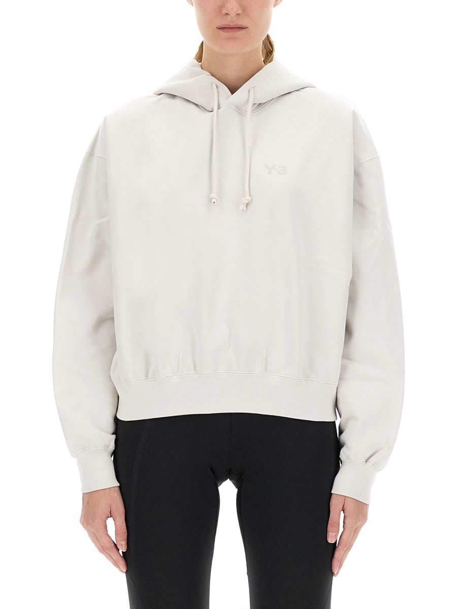 Y-3 - logo hooded sweatshirt drawstring style