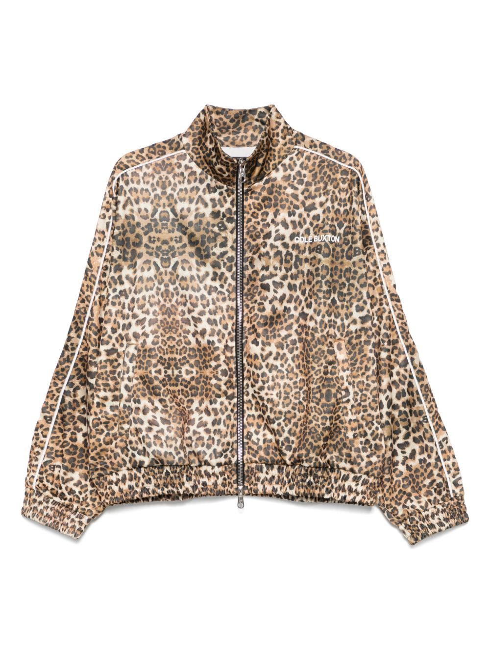 Leopard-print track jacket - Brown