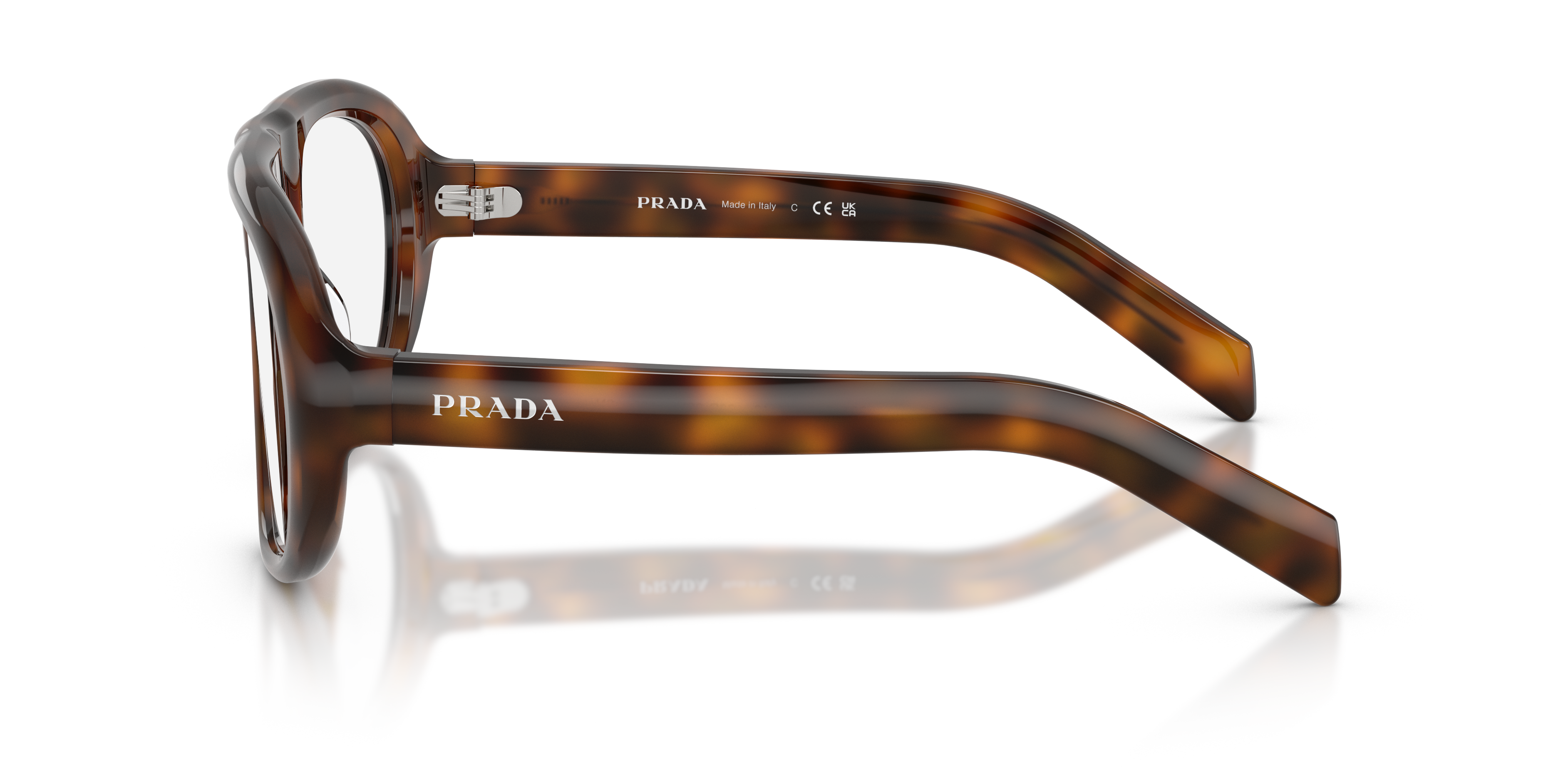 Prada Woman Prada PR C05S 20D08N Sunglasses Acetate Turtle Transparent Geometric Norma