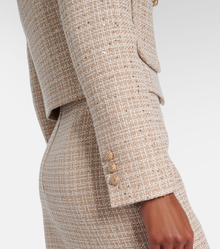 Sequined tweed jacket