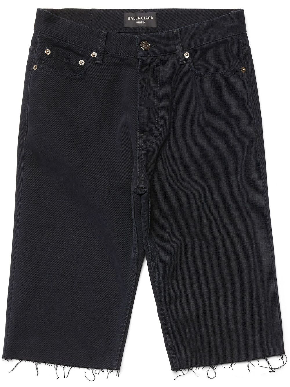 Raw-hem denim shorts - Black