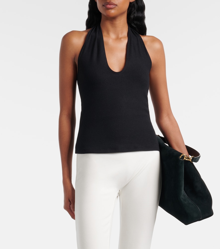 Lauren halterneck jersey top