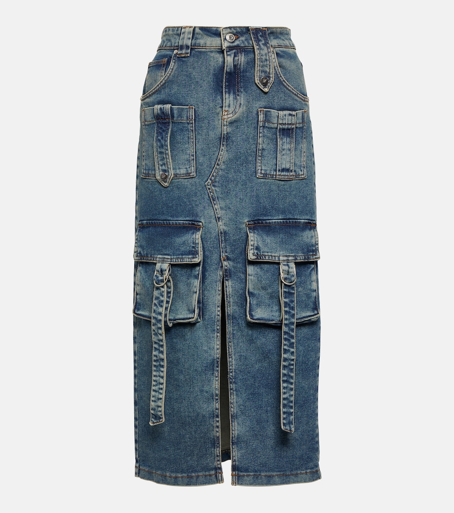 Denim midi skirt
