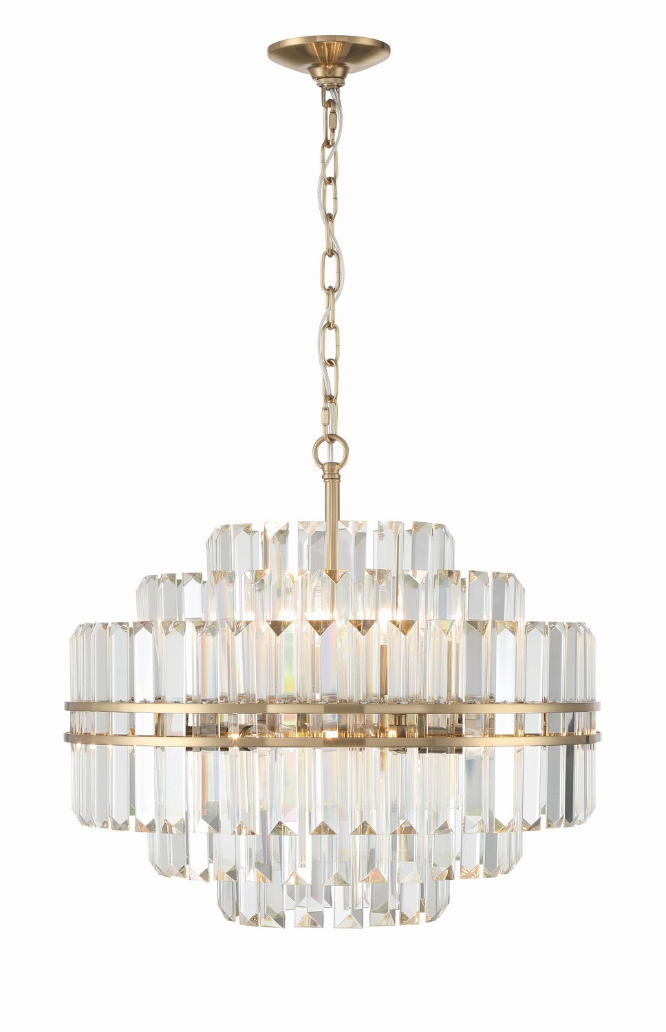 Aged Brass 12 Light Chandelier from the Hayes Collection
