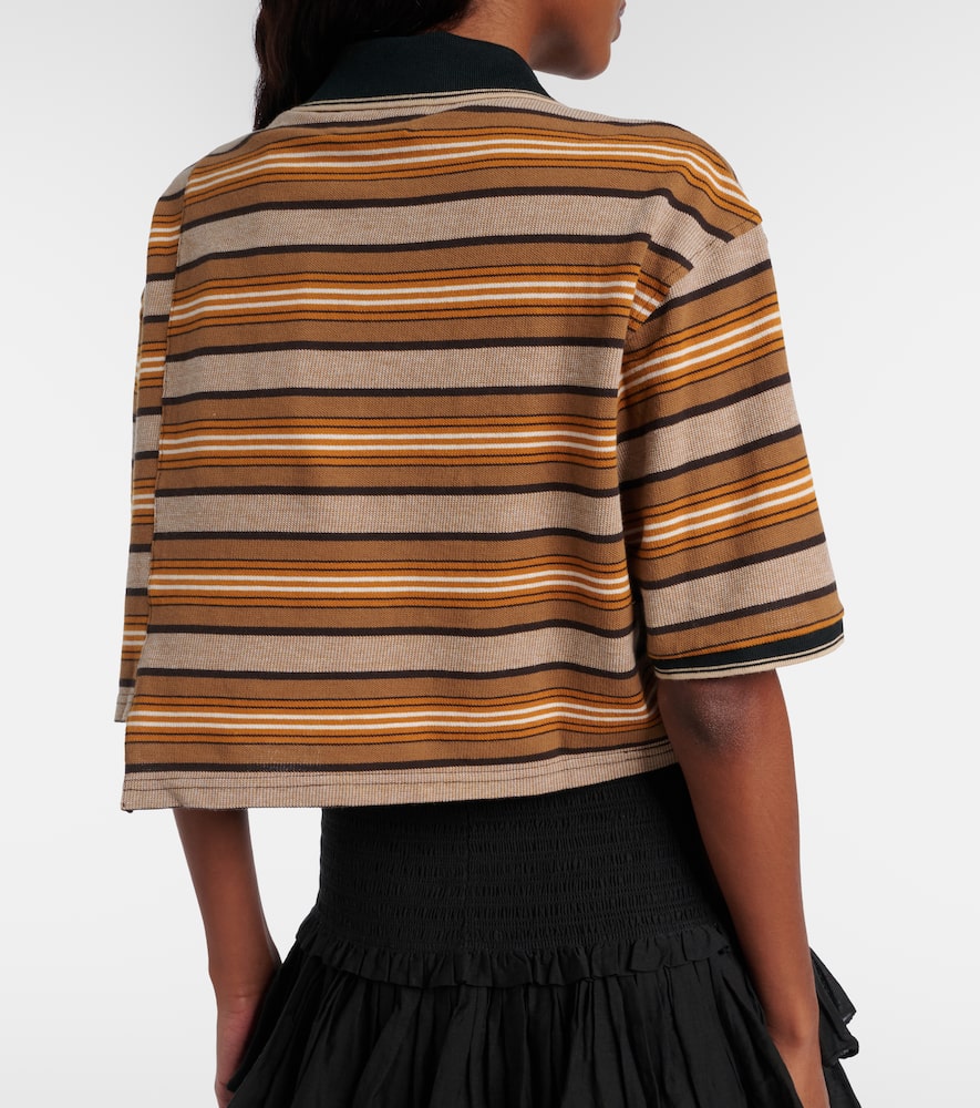 Isalyne striped cotton polo shirt