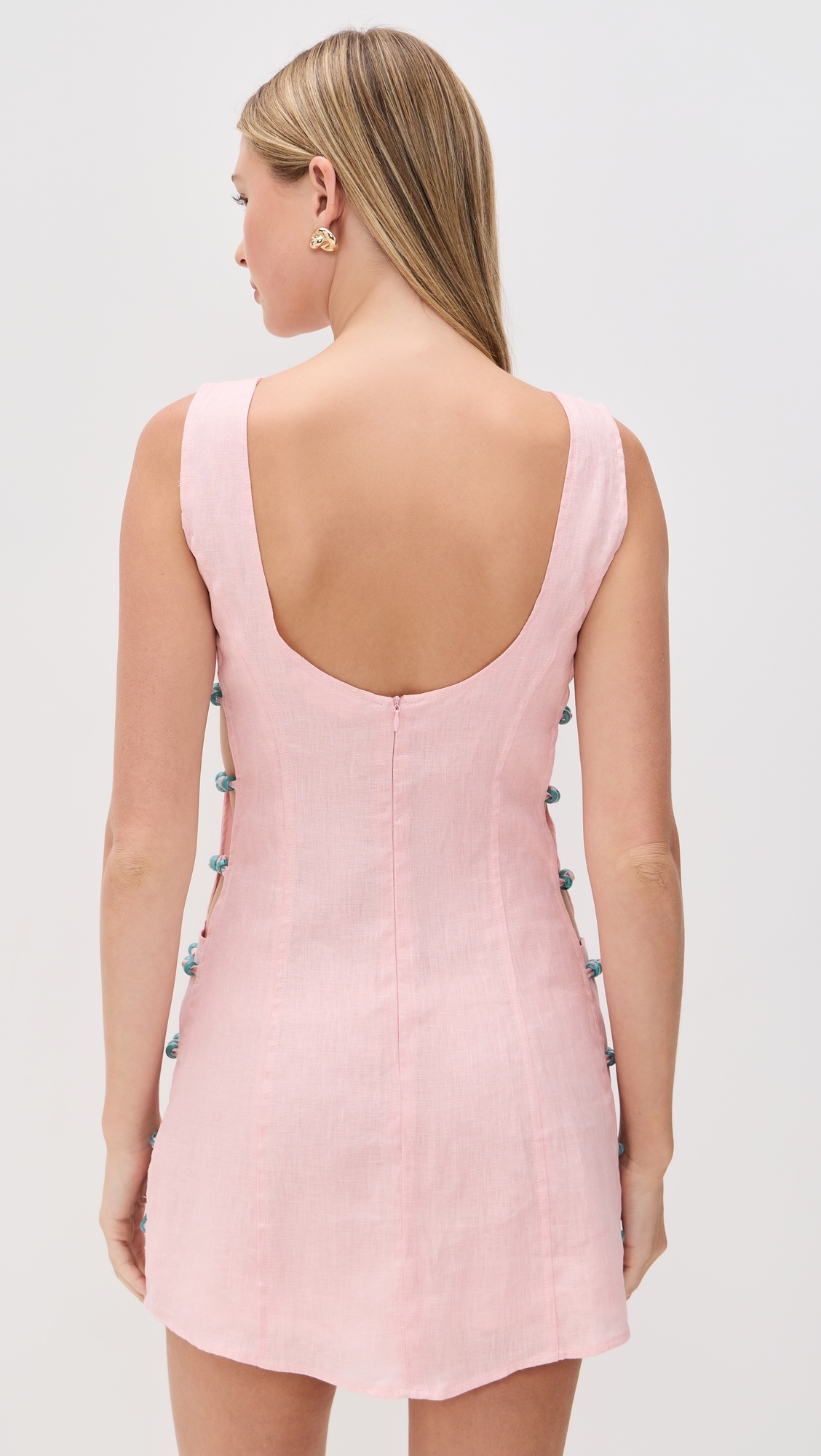 Tia Linen Mini Dress Blush