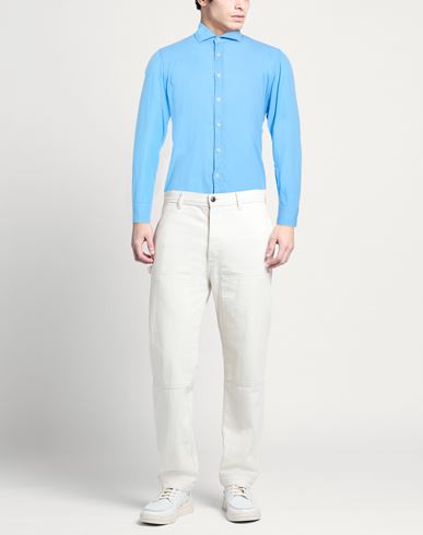 Silvery Man Shirt Azure Size 15 ¾ Cotton
