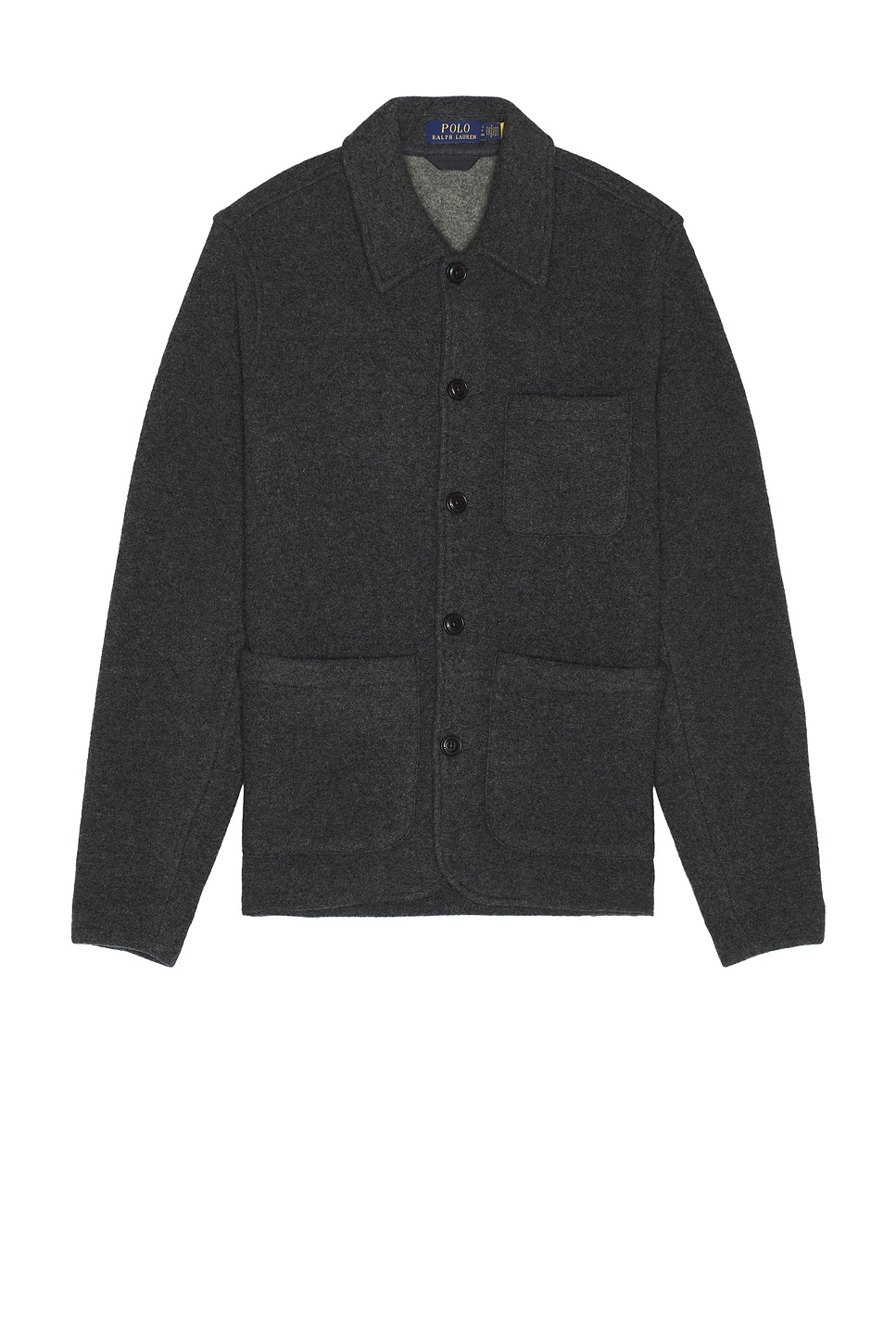 Polo Ralph Lauren Brushed Double Knit Chore Jacket in Dark Charcoal Heather - Charcoal.  XL/1X also in L