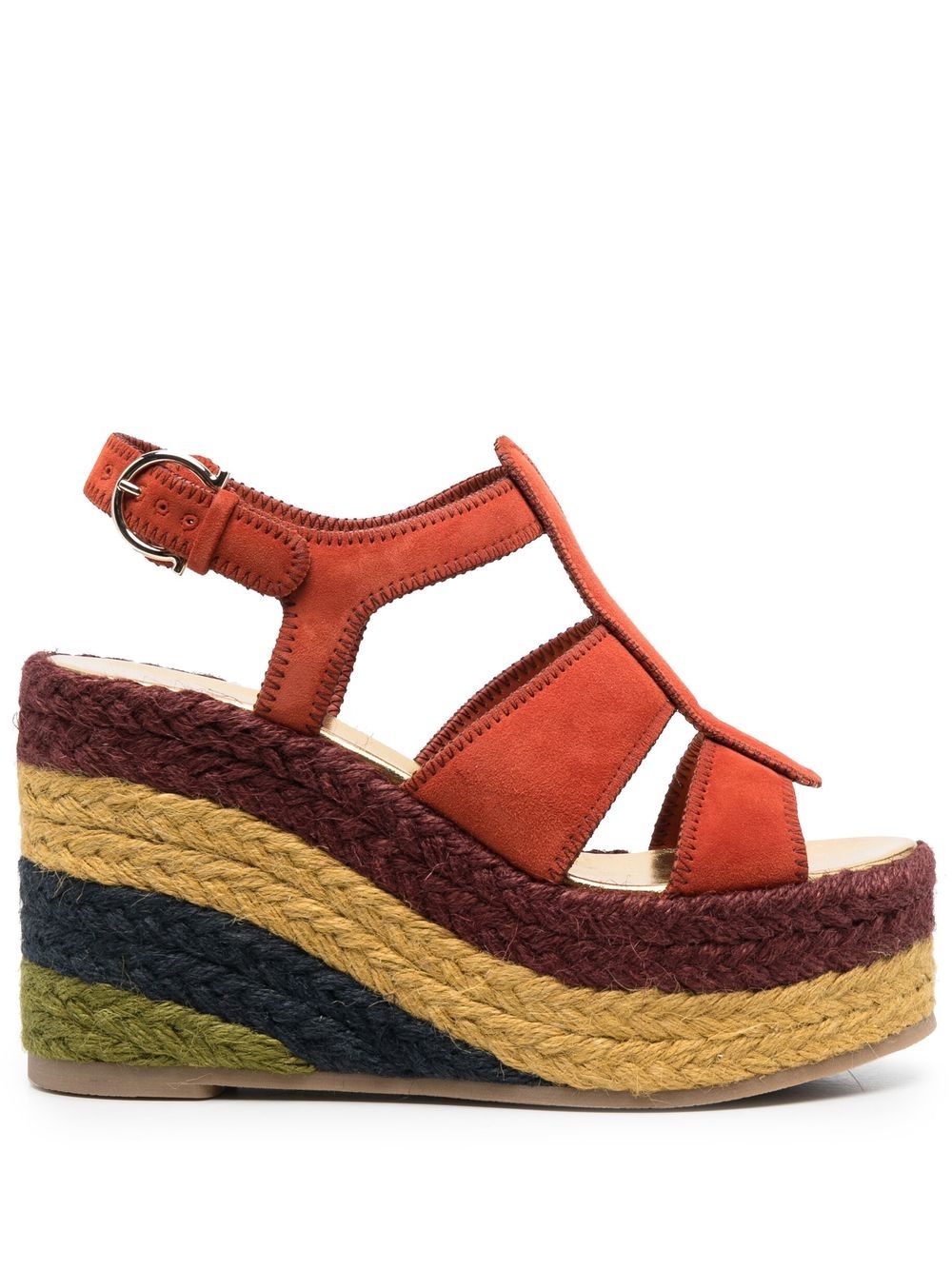 High wedge-heel espadrilles - Orange