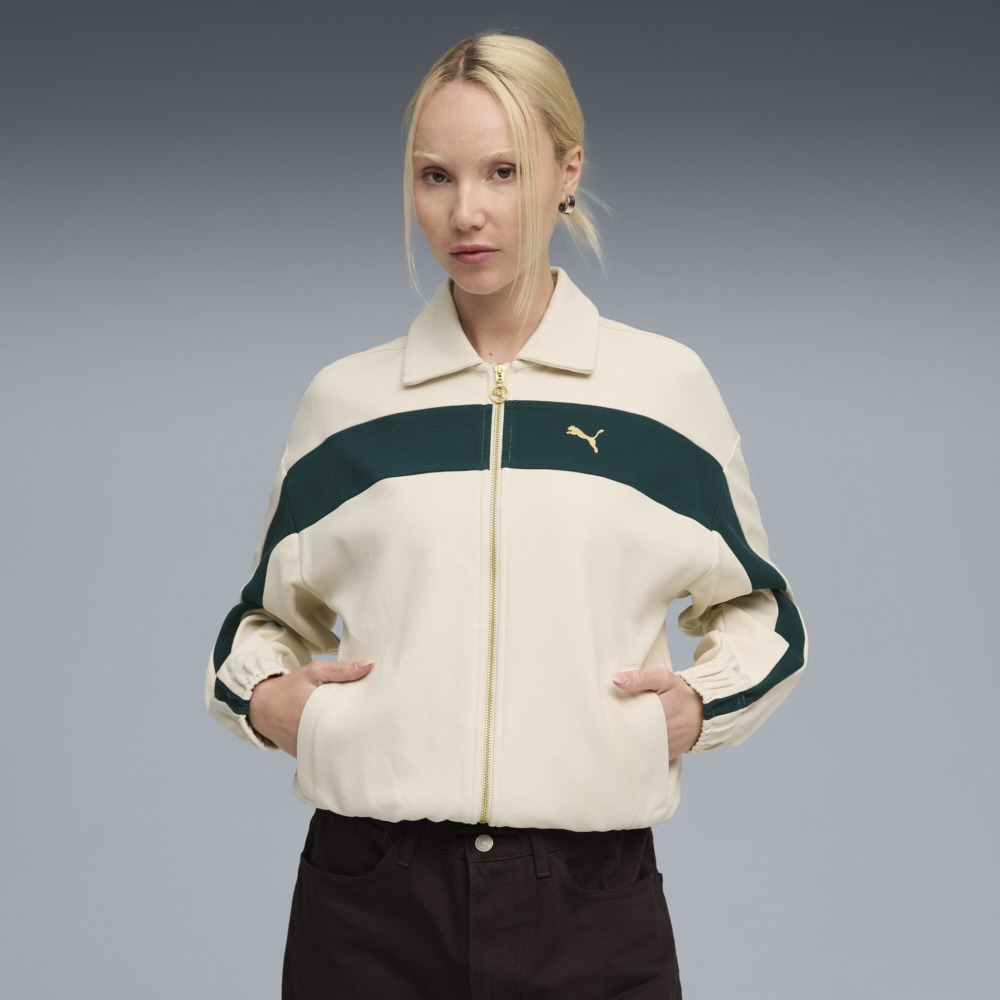 PUMA T7 Women's Relaxed Track Jacket in White