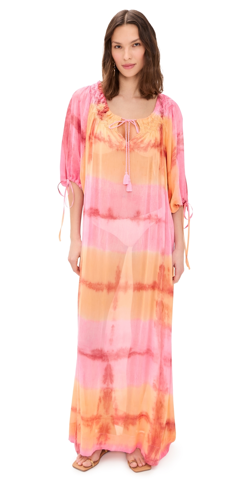 Delray Maxi Dress Bromeliad Hand Dye One Size