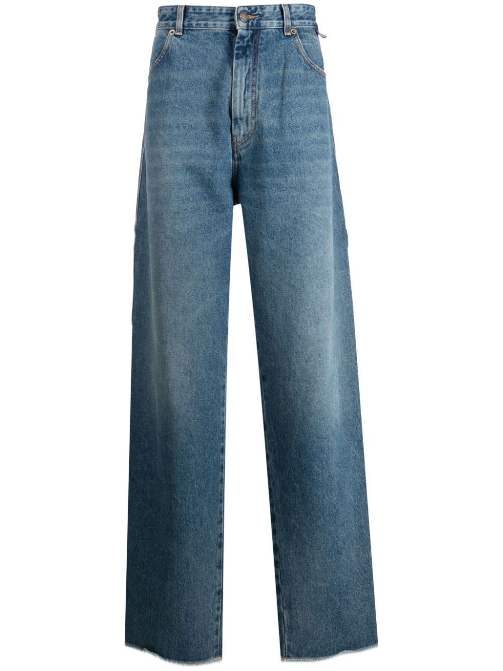 High-waist straight-leg jeans