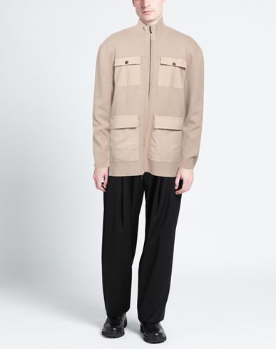 Man Cardigan Beige Size 42 Cotton