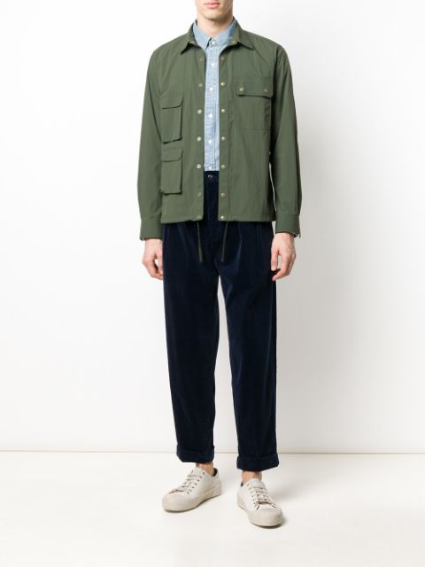 Logo-embroidered chambray shirt
